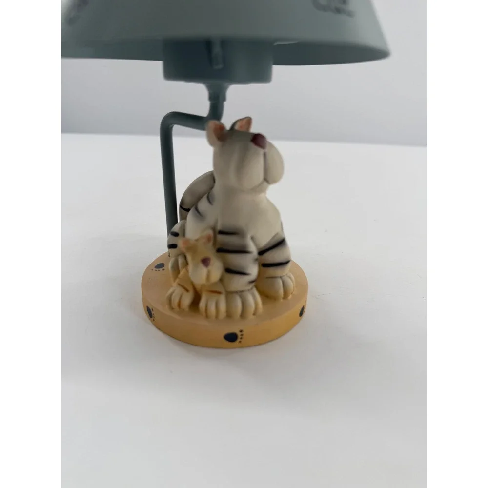Crazy Mountain Cat Tea Light Candle Holder Blue Whimsical Figurine